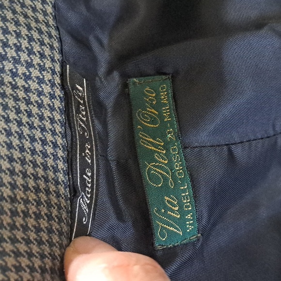 Vintage Dell'Orso Milano Italian Tailored Classic Houndstooth Suit Jacket Blazer - Picture 7 of 8